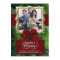 Pine/Red/Gold Frame Photo Holiday Card