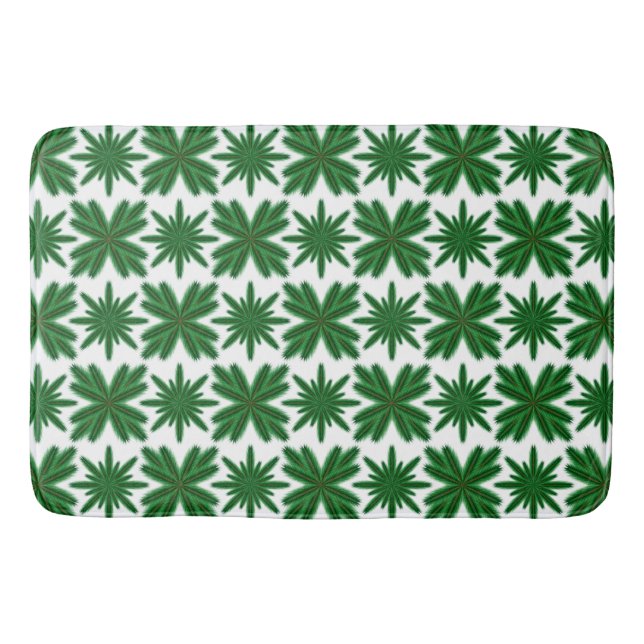 Pine Snowflakes Bath Mat (3 Sizes) (Front)