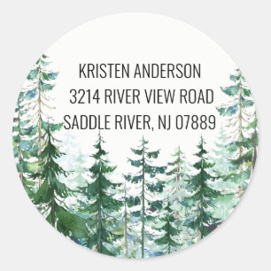 Pine Spruce Trees   New Home Address Label Sticker
