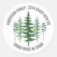 Pine Spruce Trees | New Home Address Label Sticker