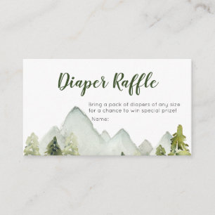 Pine Tree Adventure Baby Shower Diaper Raffle Enclosure Card