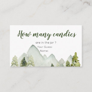 Pine Tree Adventure Baby Shower How Many Candies Enclosure Card