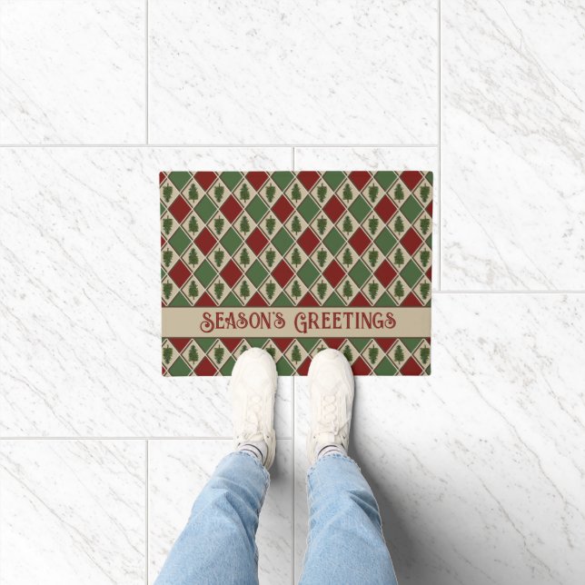 Pine Tree and Harlequin Doormat (Indoor)
