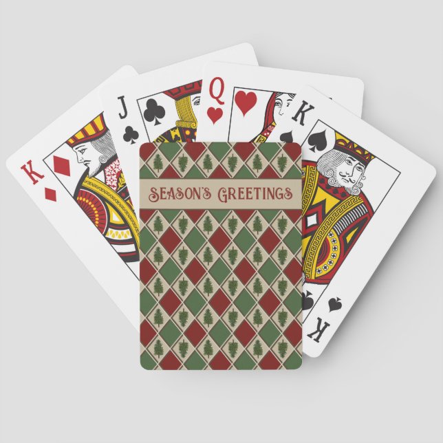 Pine Tree and Harlequin Playing Cards (Back)