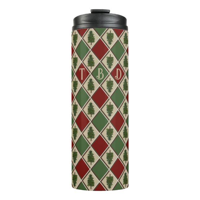 Pine Tree and Harlequin Tumbler (Front)