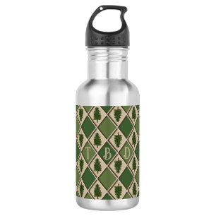 Pine Tree and Harlequin Water Bottle