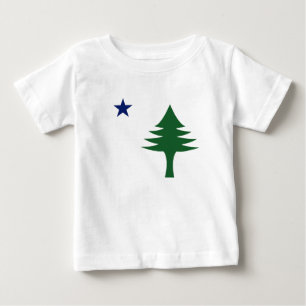 Pine tree and star 1901 flag of Maine State Baby T-Shirt