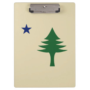 Pine tree and star 1901 flag of Maine State Clipboard