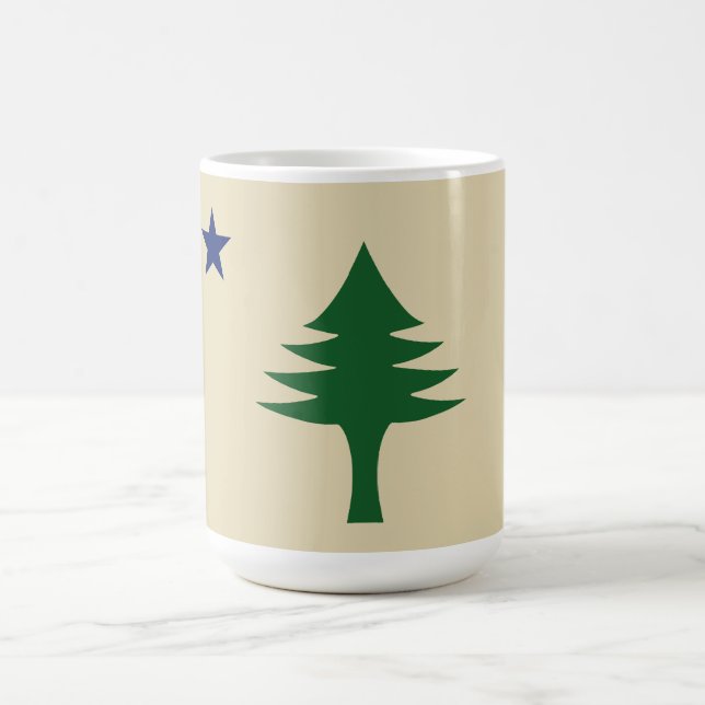 Pine tree and star 1901 flag of Maine State Coffee Mug (Center)