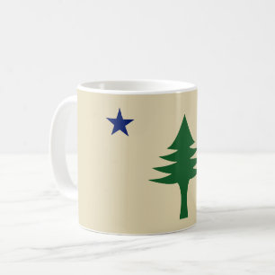 Pine tree and star 1901 flag of Maine State Coffee Mug