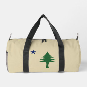 Pine tree and star 1901 flag of Maine State Duffle Bag