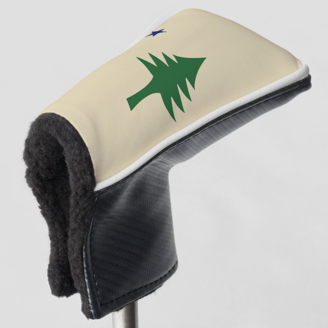 Pine tree and star 1901 flag of Maine State Golf Head Cover (3/4 Front)