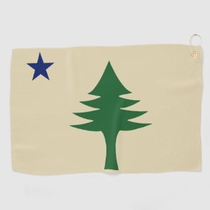 Pine tree and star 1901 flag of Maine State Golf Towel