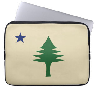Pine tree and star 1901 flag of Maine State Laptop Sleeve