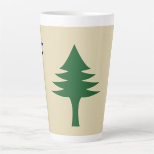 Pine tree and star 1901 flag of Maine State Latte Mug