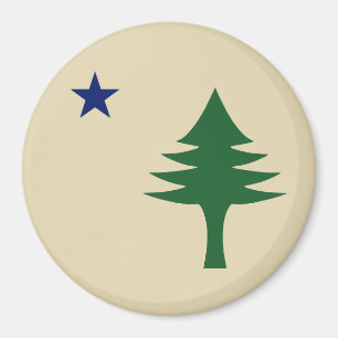 Pine tree and star 1901 flag of Maine State Magnet