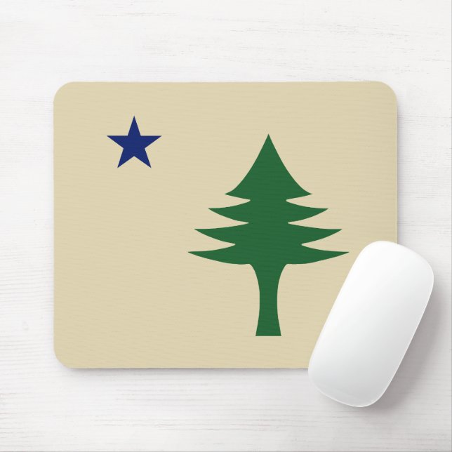 Pine tree and star 1901 flag of Maine State Mouse Mat (With Mouse)