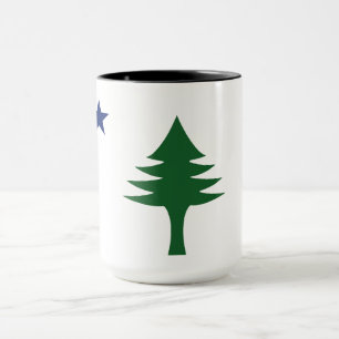 Pine tree and star 1901 flag of Maine State Mug