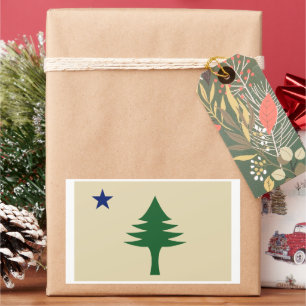 Pine tree and star 1901 flag of Maine State Rectangular Sticker