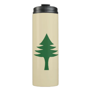 Pine tree and star 1901 flag of Maine State Thermal Tumbler