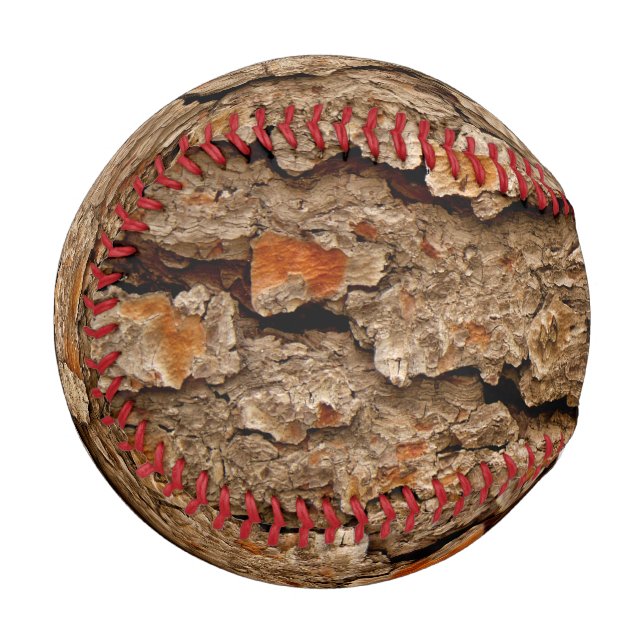 Pine Tree Bark Texture Baseball (Back Right)