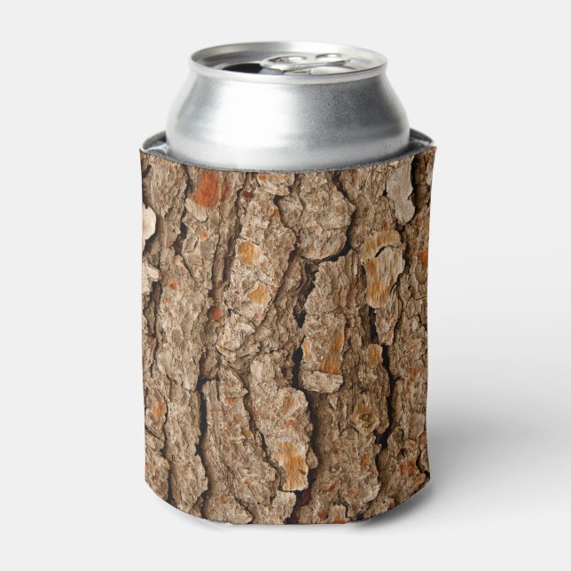 Pine Tree Bark Texture Can Cooler (Can Front)