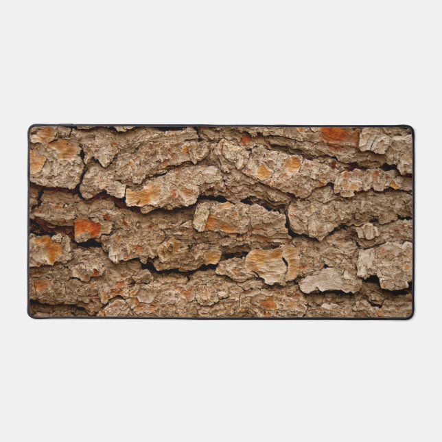 Pine Tree Bark Texture Desk Mat (Front)