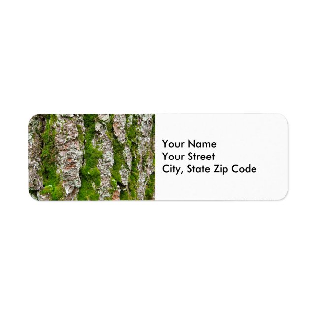 Pine Tree Bark With Moss return address label (Front)