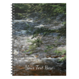 Pine Tree Branches Over Rapids In Stream Orton Notebook