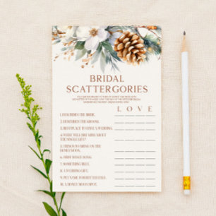 Pine Tree Bridal Scattergories Bridal Shower Game Stationery