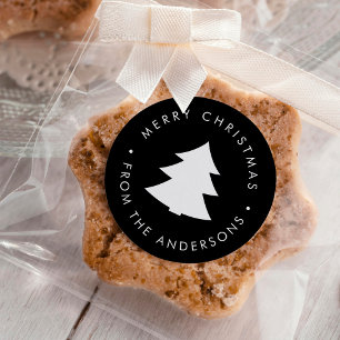 Pine Tree Christmas Classic Round Sticker