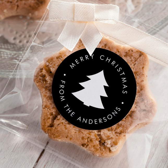 Pine Tree Christmas Classic Round Sticker (Creator Uploaded)