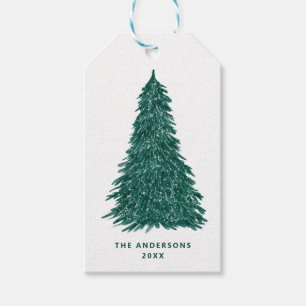 Pine Tree Christmas Evergreen Winter Holiday Gift Tags