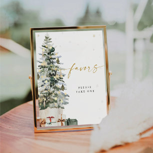 Pine Tree Christmas Favours Sign