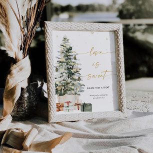 Pine Tree Christmas Love Is Sweet Sign