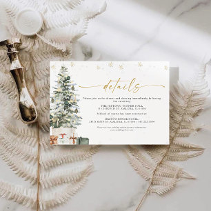 Pine Tree Christmas Wedding Details Enclosure Card