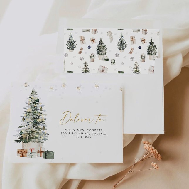 Pine Tree Christmas Wedding Envelope (Creator Uploaded)