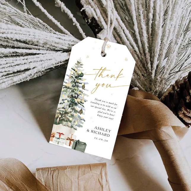 Pine Tree Christmas Wedding Gift Tag (Creator Uploaded)