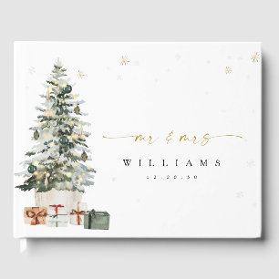 Pine Tree Christmas Wedding Guest Book