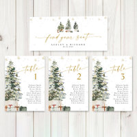 Pine Tree Christmas Wedding Head Table Sign