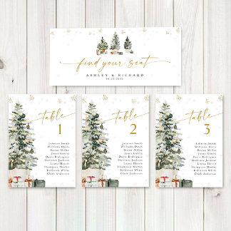 Pine Tree Christmas Wedding Head Table Sign
