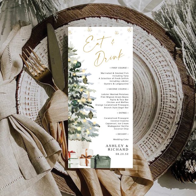 Pine Tree Christmas Wedding Menu (Creator Uploaded)
