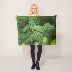 Pine tree closeup fleece blanket