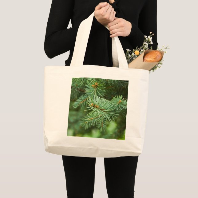 Pine tree closeup large tote bag (Front (Product))