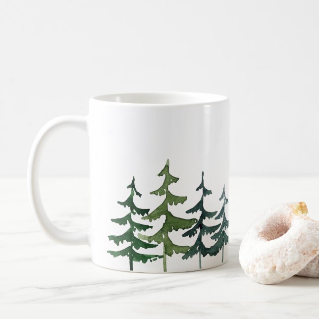 Pine Tree  Coffee Mug (With Donut)