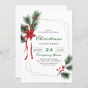 Pine Tree Corporate Christmas Holiday Party Invitation