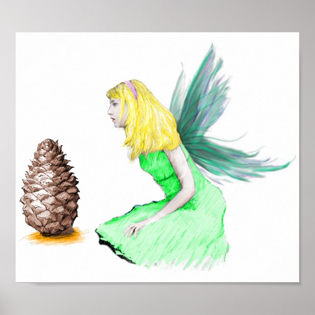 Pine Tree Fairy with pine cone Poster (Front)