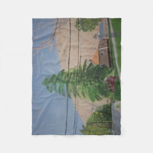 Pine Tree Fleece Blanket, Small Blanket (Front)