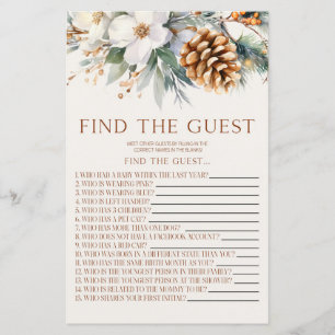 Pine Tree Floral Find The Guest Baby Shower Game