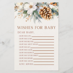 Pine Tree Floral Wishes For Baby Shower Game
